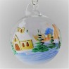 Glaskugel 040 mm  Klar mit Pferd Winterlandschaft zum hängen