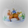 Glaskugel 080 mm  Klar mit Pferd Winterlandschaft zum hängen