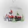 Glaskugel 060 mm klar Perle Winterlandschaft schwarz zum hängen