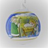 Glaskugel 060 mm Blau hl. Familie mit Goldrand  zum hängen