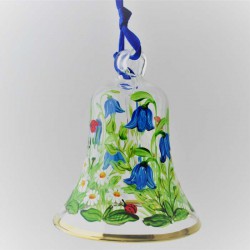 Glasglocke 060mm Frühling Glockenblume mit Goldrand  zum hängen