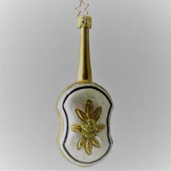 Glas Geige Gold-Silber matt 12 cm