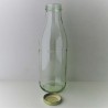Glas Milchflasche 1 Liter 26cm mit Gold Twist-Off-Verschluss 48mm