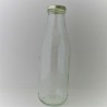 Glas Milchflasche 1 Liter 26cm mit Gold Twist-Off-Verschluss 48mm