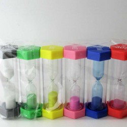 Sanduhren 0.5-10 Min. 9 cm 6 Stück Sechseckig Glas im Kunststoff