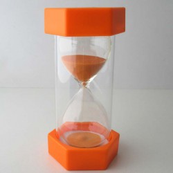 Sanduhr 10 Min. 13 cm Orange, klein Kunststoff 6 Eckig