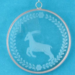 Glasbilder 9cm Steinbock Geschliffen im Bleirahmen