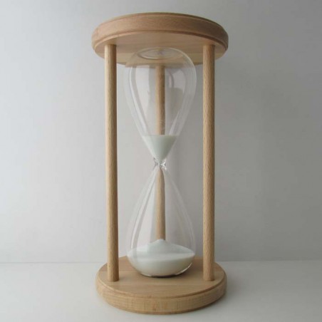 Sanduhr 50 min. 28 cm im Holzgestell Buche rund