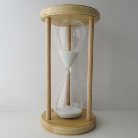 Sanduhr 50 min. 28 cm im Holzgestell Esche rund