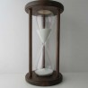 Sanduhr 50 min. 28 cm Weiss, im Holzgestell Buche dunkel rund Sanduhr 50 min. 28 cm Weiss, im Holzgestell Buche dunkel rund