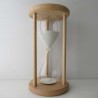 Sanduhr 60 min. 28 cm hoch im Holzgestell Buche rund