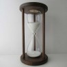 Sanduhr 60 min. 28 cm hoch im Holzgestell Buche dunkel rund