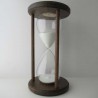 Sanduhr 60 min. 28 cm hoch im Holzgestell Buche dunkel rund