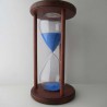 Sanduhr 60 min. 28 cm hoch im Holzgestell Buche Mahagoni rot rund
