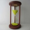 Sanduhr 60 min. 28 cm hoch im Holzgestell Buche Mahagoni rot rund