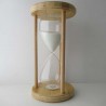 Sanduhr 60 min. 28 cm hoch im Holzgestell Esche-Buche Natur rund