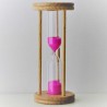 Sanduhr 2 Min. 9cm zylindrisch Glas in Holzgestell Buche Natur,