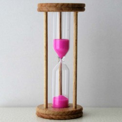 Sanduhr 2 Min. 9cm zylindrisch Glas in Holzgestell Buche Natur,