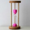 Sanduhr 2 Min. 9cm zylindrisch Glas in Holzgestell Buche Natur,