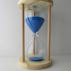 Sanduhr 120 min. 29 cm hoch im Holzgestell Fichte Natur rund