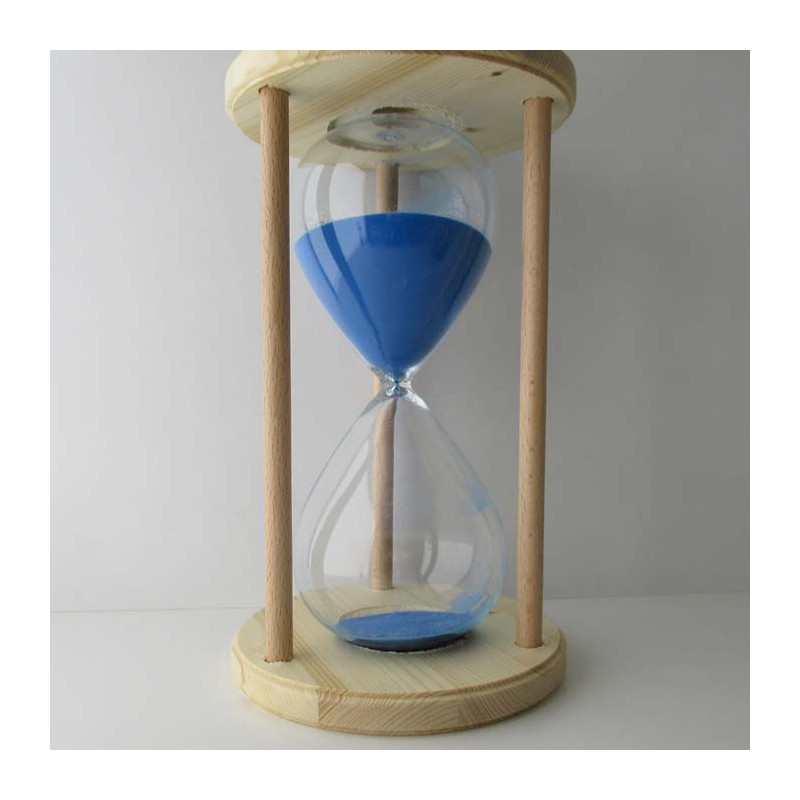 Sanduhr 120 min. 29 cm hoch im Holzgestell Fichte Natur rund