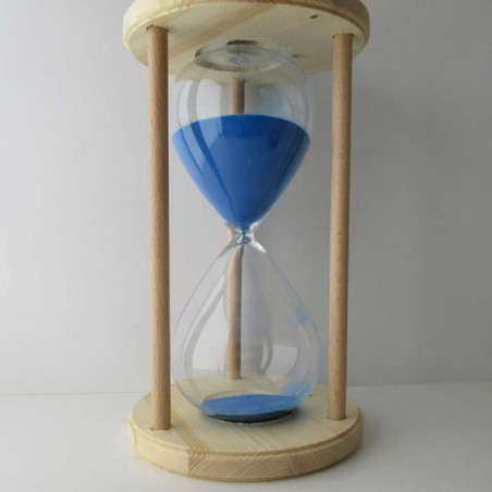 Sanduhr 120 min. 29 cm hoch im Holzgestell Fichte-Buche Natur rund