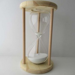 Sanduhr 120 min. 29 cm hoch im Holzgestell Fichte Natur rund