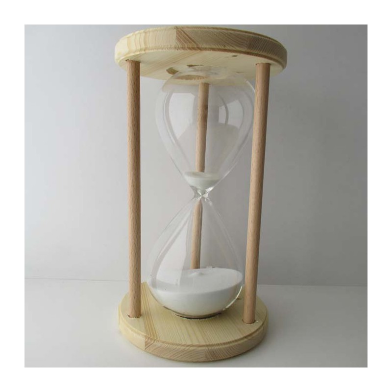 Sanduhr 120 min. 29 cm hoch im Holzgestell Fichte Natur rund