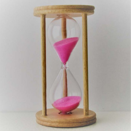 Sanduhr 3 min 9cm Glas in Holzgestell Buche Natur,