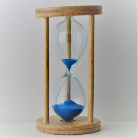 Sanduhr 10 Min. 9cm Glas in Holzgestell Buche Natur,