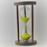 Sanduhr 10 Min. 9cm Glas in Holzgestell Buche dunkel gebeizt,