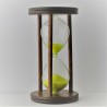 Sanduhr 10 Min. 9cm Glas in Holzgestell Buche dunkel gebeizt,