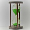 Sanduhr 3 min 9cm Glas in Holzgestell Buche dunkel gebeizt,