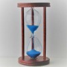 Sanduhr 3 min 9cm Glas in Holzgestell Buche Mahagoni rot gebeizt,