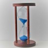 Sanduhr 3 min 9cm Glas in Holzgestell Buche Mahagoni rot gebeizt,