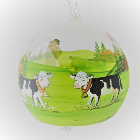 Glaskugel 100 mm Kugel Schweizer Bauer zum hängen