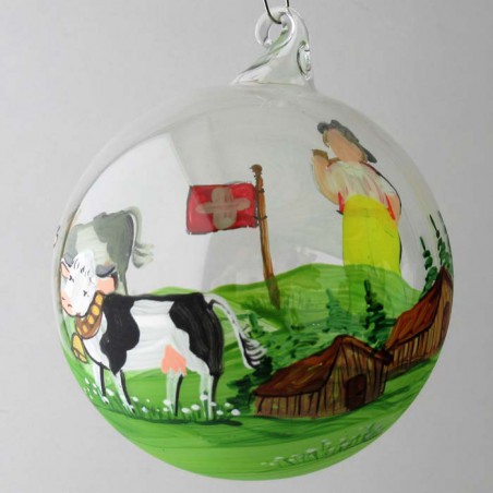 Glaskugel 080mm Kugel Schweizer Bauer zum hängen