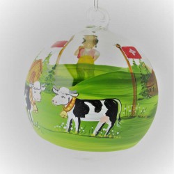 Glaskugel 080mm Kugel Schweizer Bauer zum hängen