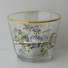 Glas Windlicht 75mm Schneeeule konisch