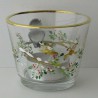 Glas Windlicht 75mm Schneeeule konisch