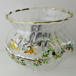 Glas Windlicht 80mm Schneeeule gross