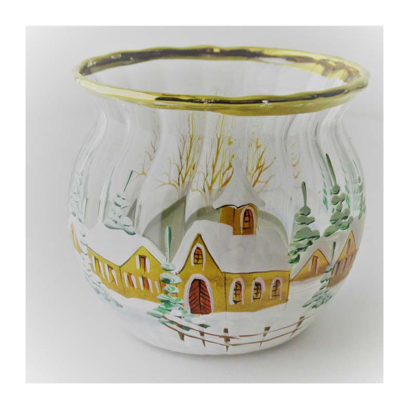 Glas Windlicht  65mm klar klein Kirche