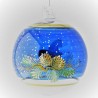 Glaskugel 060 mm Blau Gabensack Weihnacht mit Goldrand Kugel zum hängen