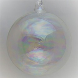 Glaskugel uni  AB 8 cm klar zum hängen