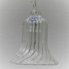Glas Glocke  60mm klar mit Streifen zum hängen