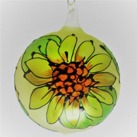 Glaskugel 070 mm Sonnenblume, zum hängen