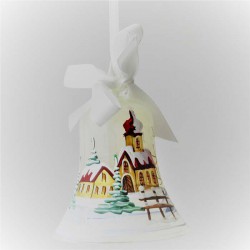 Glasglocke 060 mm weiss Perle zum hängen