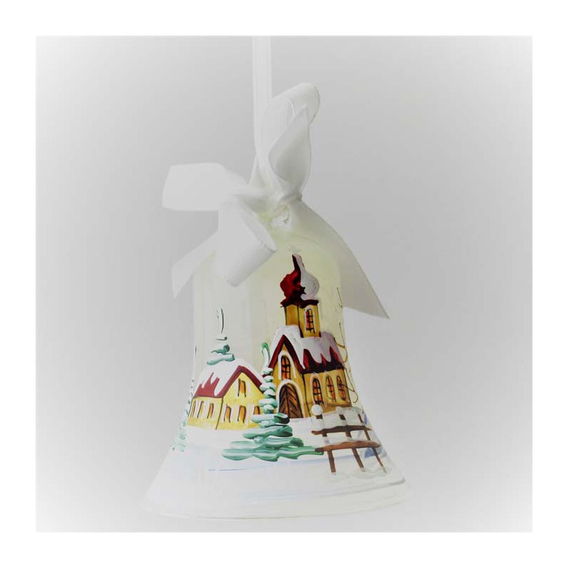 Glasglocke 060 mm weiss Perle zum hängen