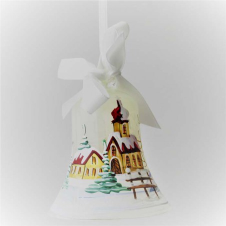 Glasglocke 060 mm weiss Perle zum hängen