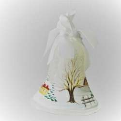 Glasglocke 080 mm weiss Perle zum hängen